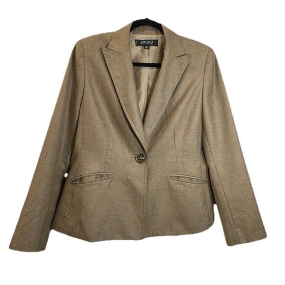 Kasper Blazer Separates Sz 12 Petite One Button Pockets Career Business Jacket - Picture 1 of 12